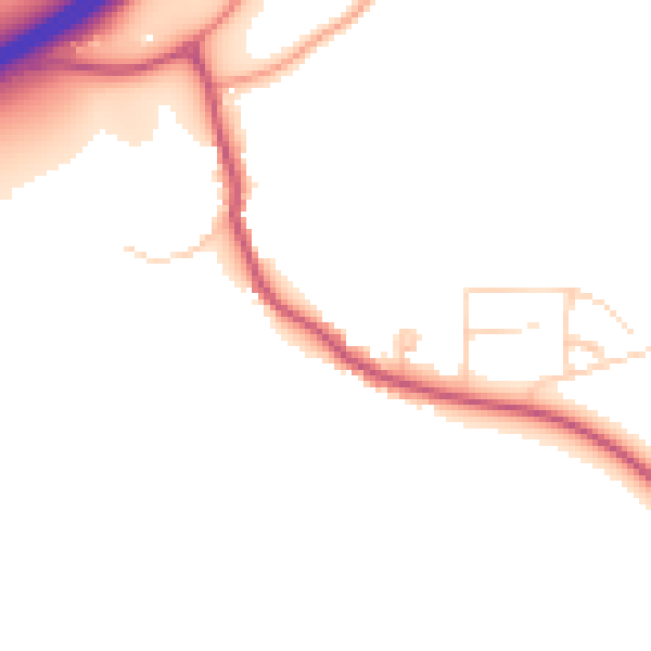Daytime road noise heatmap for GU3 1EG