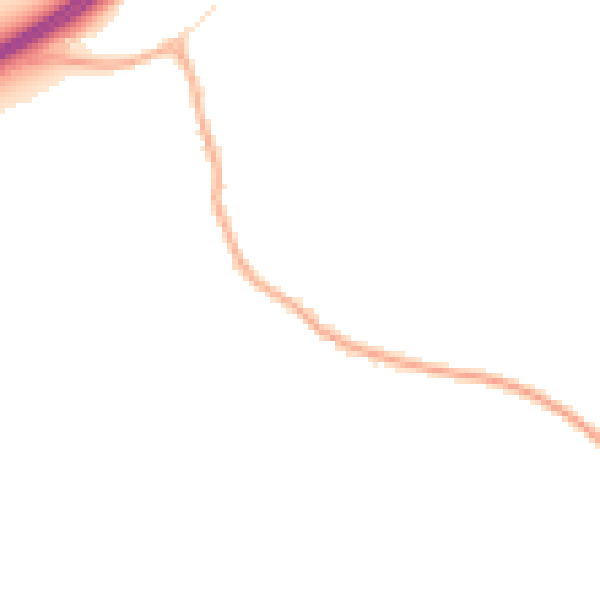Night-time road noise heatmap for GU3 1EG