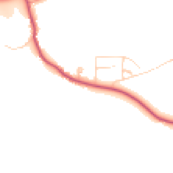Daytime road noise heatmap for GU3 1EQ