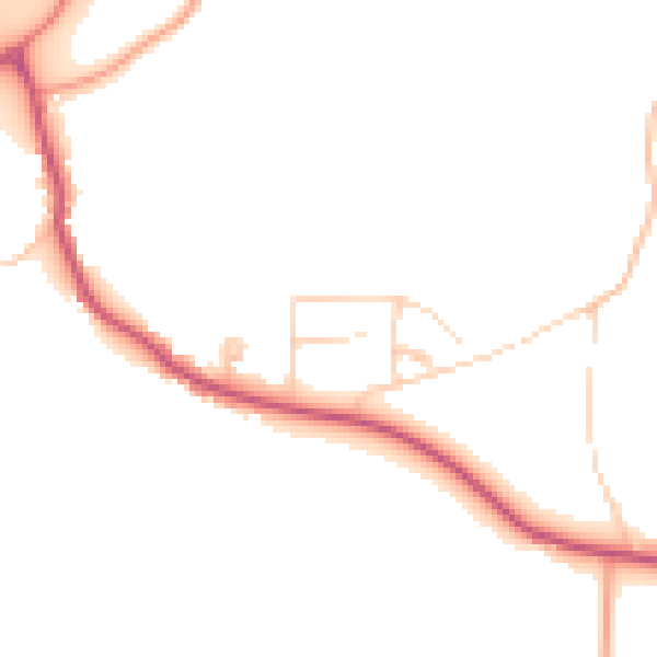 Daytime road noise heatmap for GU3 1JJ