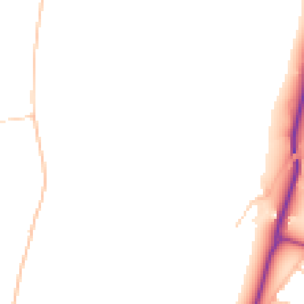 Daytime road noise heatmap for GU3 1LE