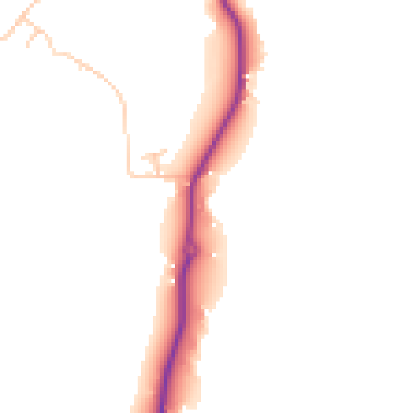 Daytime road noise heatmap for GU3 1LP
