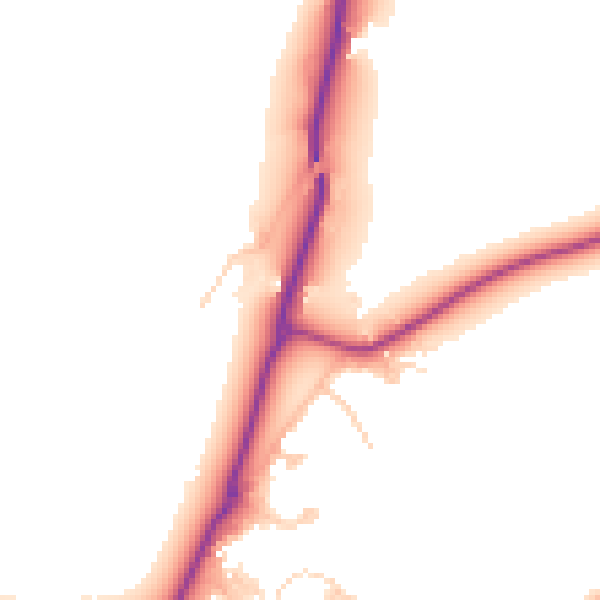 Daytime road noise heatmap for GU3 1LX