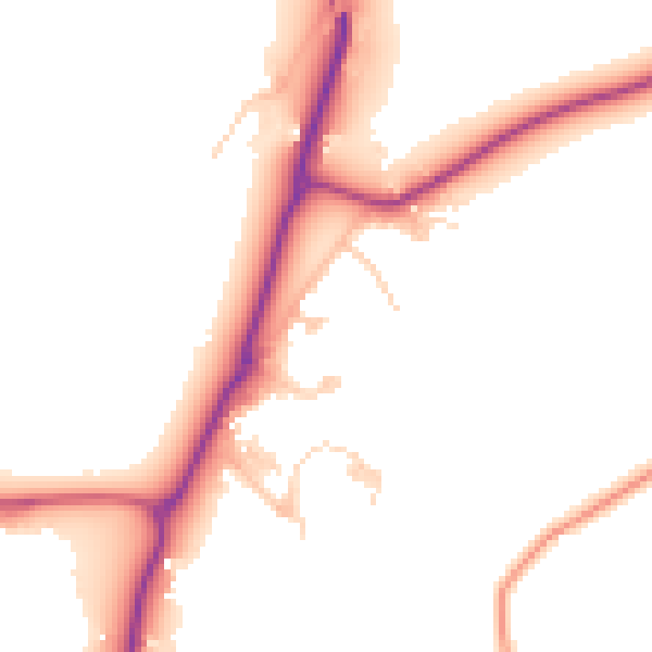 Daytime road noise heatmap for GU3 1NJ