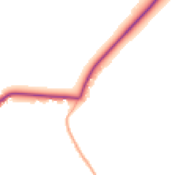 Daytime road noise heatmap for GU3 2AU