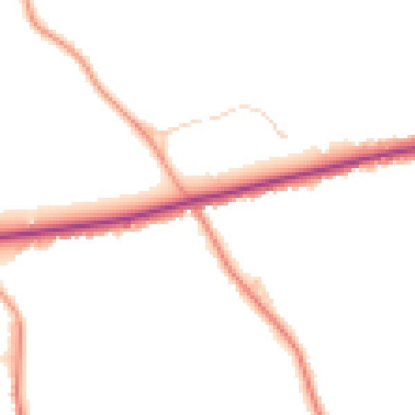 Daytime road noise heatmap for GU3 2BP