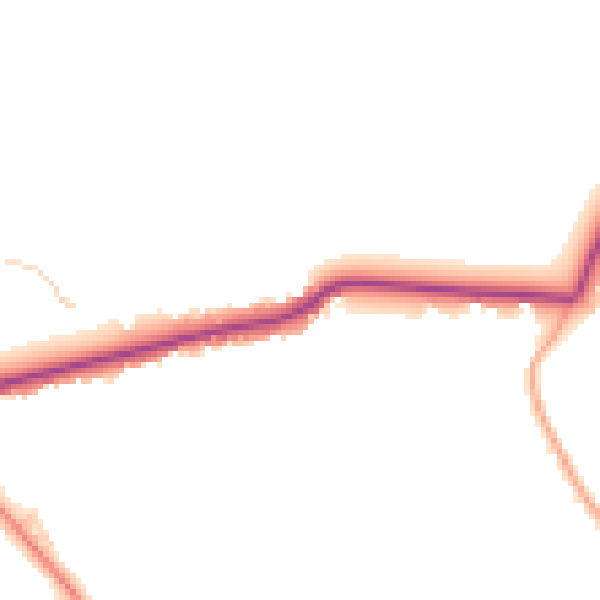 Daytime road noise heatmap for GU3 2BT