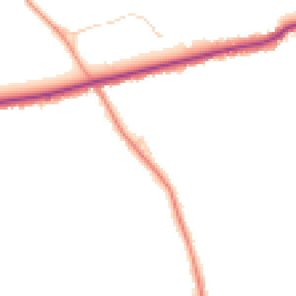 Daytime road noise heatmap for GU3 2DL