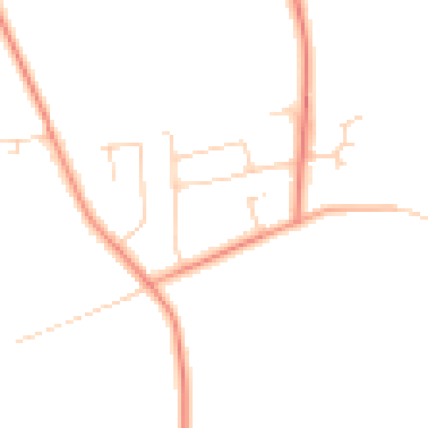 Daytime road noise heatmap for GU3 2DU