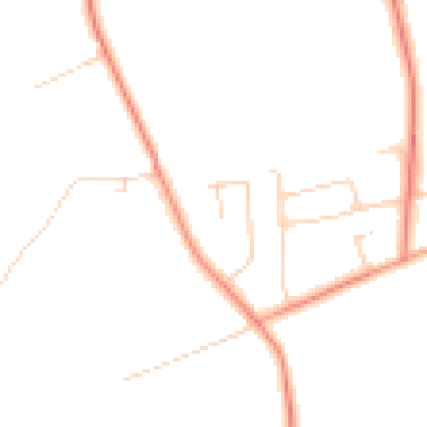 Daytime road noise heatmap for GU3 2EZ