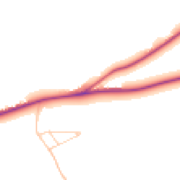 Daytime road noise heatmap for GU3 2HX