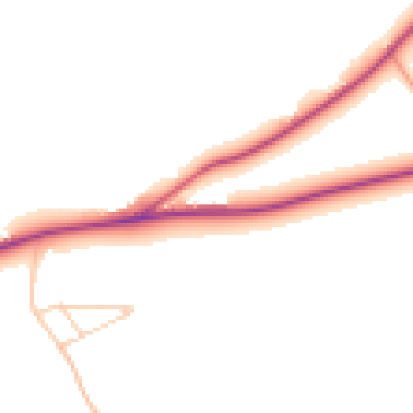 Daytime road noise heatmap for GU3 2JA