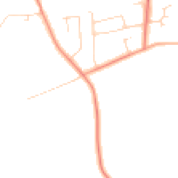Daytime road noise heatmap for GU3 2JN