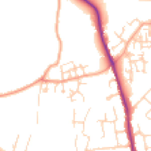 Daytime road noise heatmap for GU3 3FA