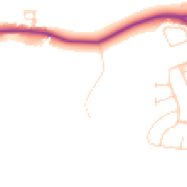 Daytime road noise heatmap for GU3 3HJ