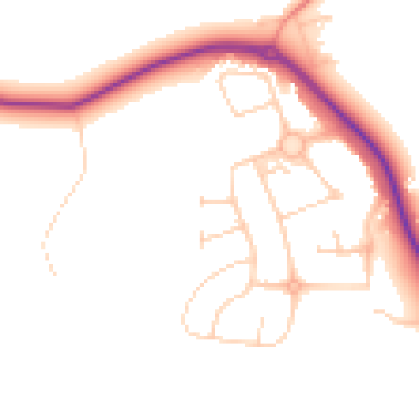 Daytime road noise heatmap for GU3 3NF