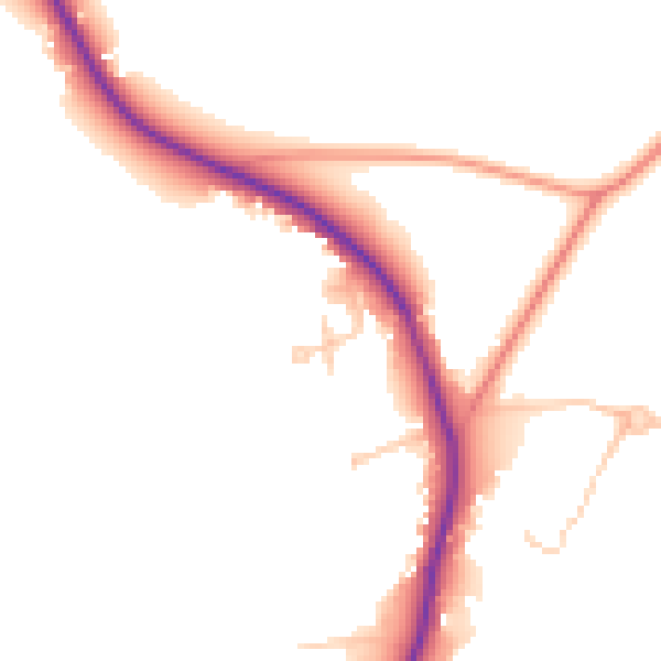 Daytime road noise heatmap for GU3 3PG