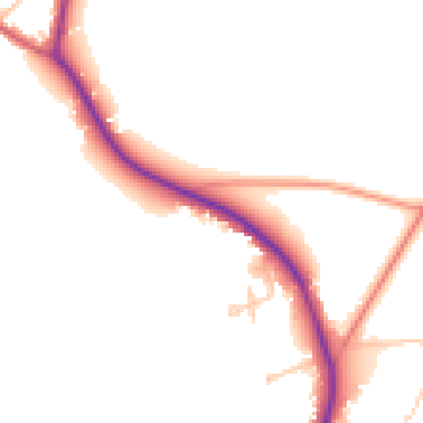 Daytime road noise heatmap for GU3 3PL