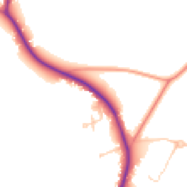Daytime road noise heatmap for GU3 3PQ