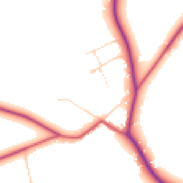 Daytime road noise heatmap for GU3 3PS