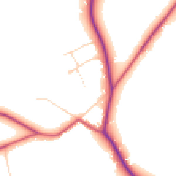 Daytime road noise heatmap for GU3 3QD