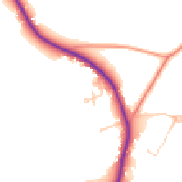 Daytime road noise heatmap for GU3 3QX