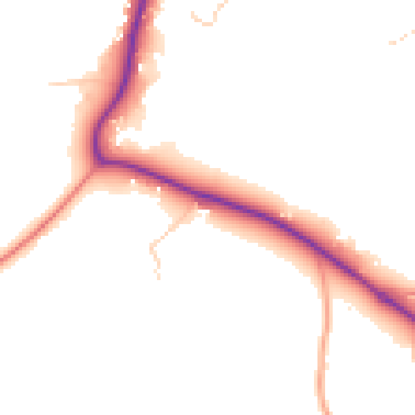Daytime road noise heatmap for GU3 3QZ