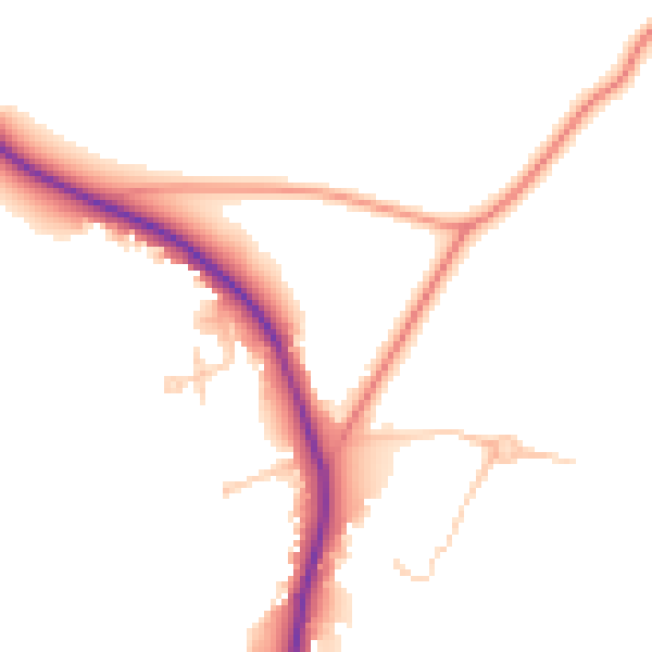 Daytime road noise heatmap for GU3 3RG