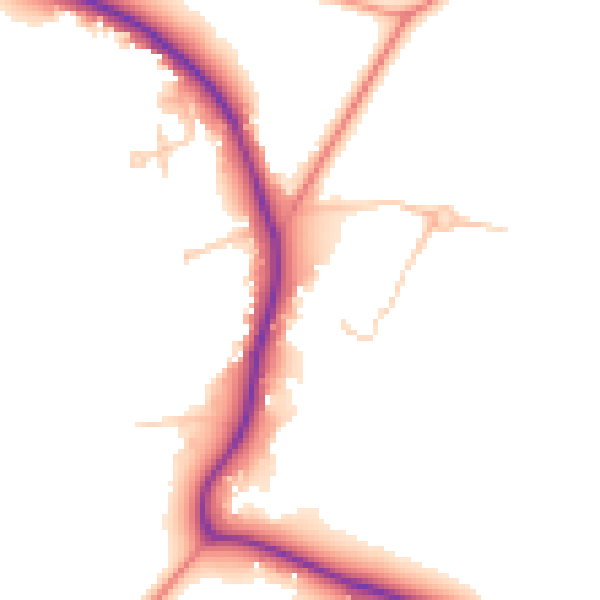 Daytime road noise heatmap for GU3 3RY