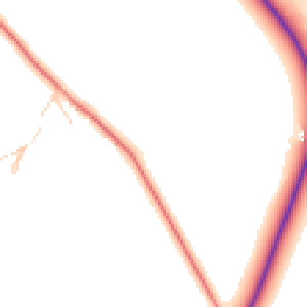 Daytime road noise heatmap for GU3 3SB