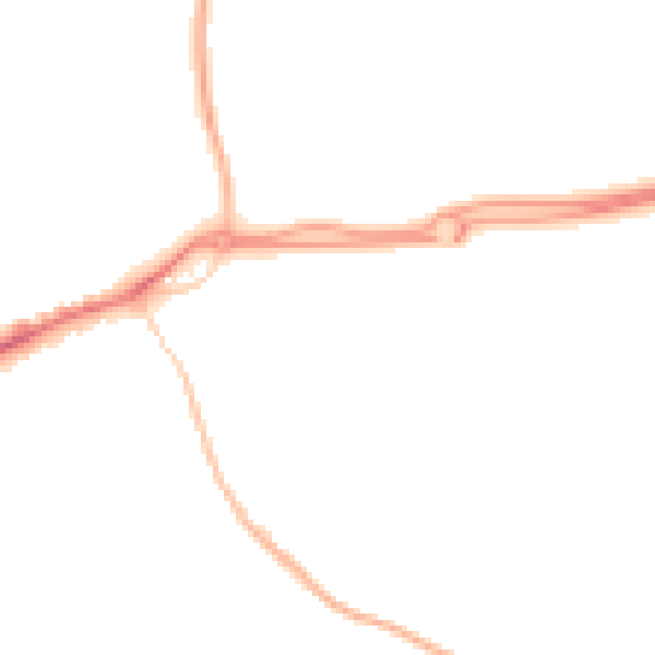 Night-time road noise heatmap for GU4 7AA