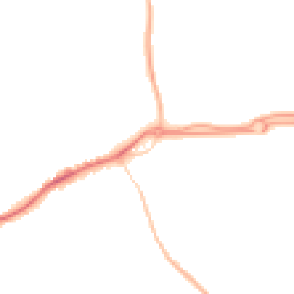 Night-time road noise heatmap for GU4 7AB