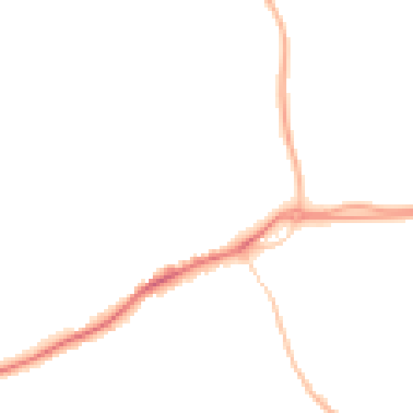 Night-time road noise heatmap for GU4 7AD