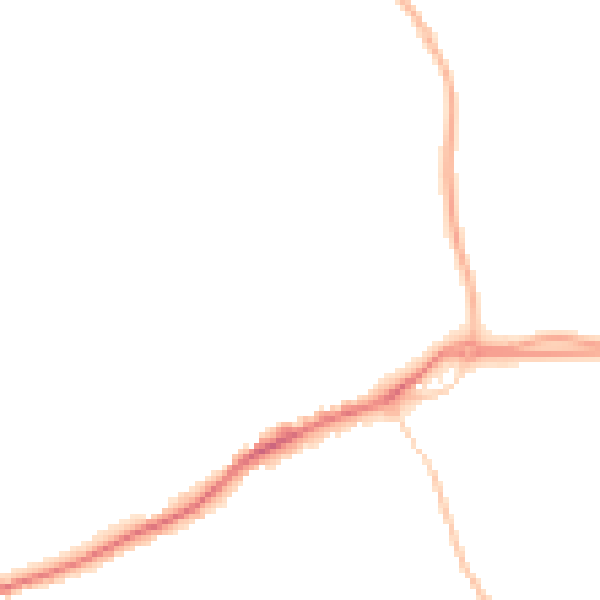 Night-time road noise heatmap for GU4 7AG