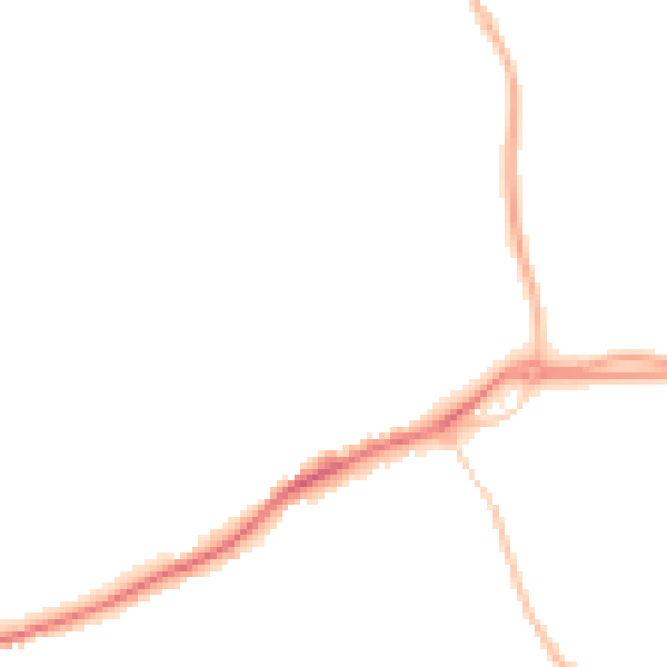 Night-time road noise heatmap for GU4 7AH