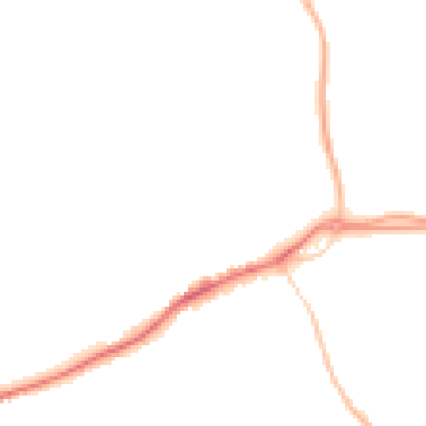 Night-time road noise heatmap for GU4 7AJ