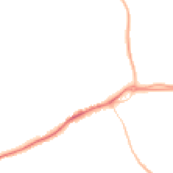 Night-time road noise heatmap for GU4 7AL