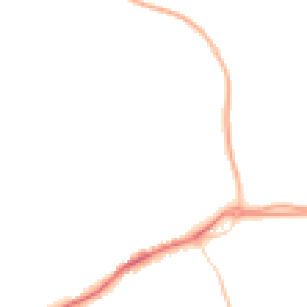 Night-time road noise heatmap for GU4 7AP
