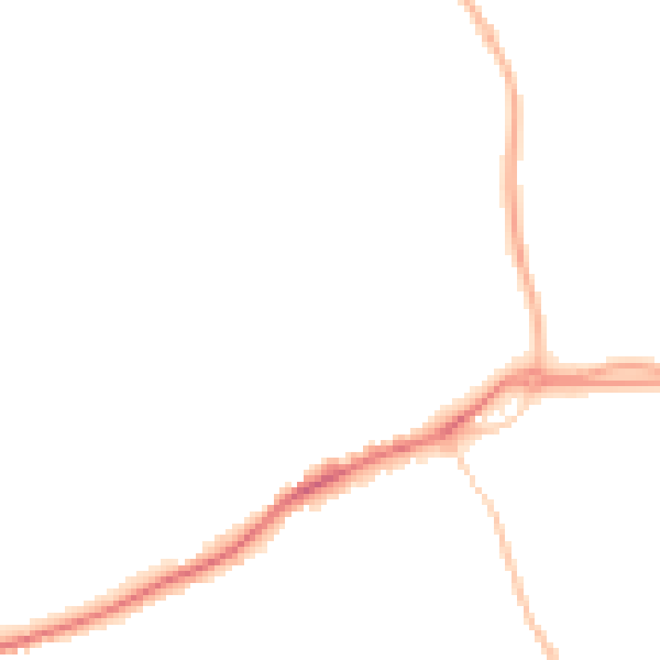 Night-time road noise heatmap for GU4 7AQ