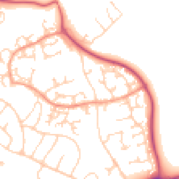 Daytime road noise heatmap for GU4 7AX
