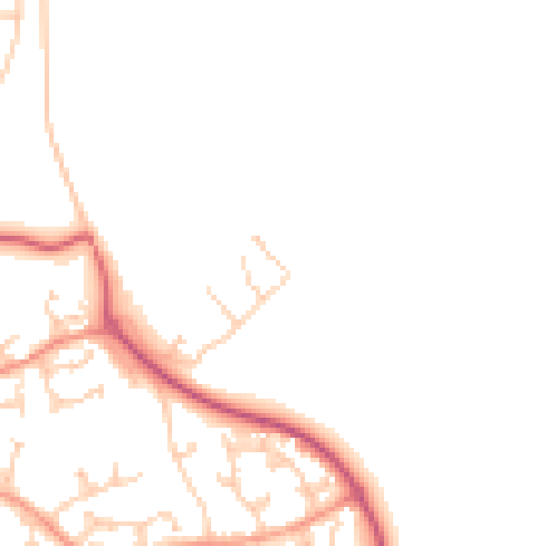 Daytime road noise heatmap for GU4 7BE