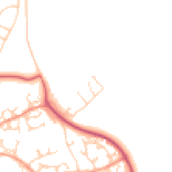 Daytime road noise heatmap for GU4 7BG