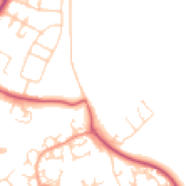 Daytime road noise heatmap for GU4 7BT