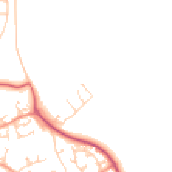 Daytime road noise heatmap for GU4 7DB