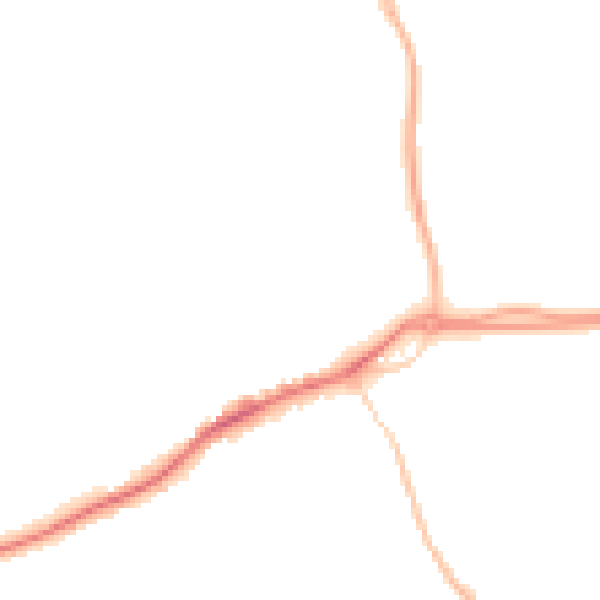 Night-time road noise heatmap for GU4 7DE