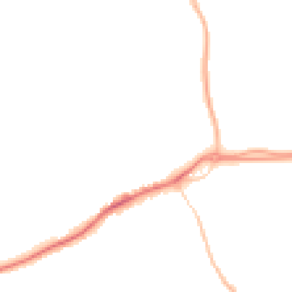 Night-time road noise heatmap for GU4 7DF
