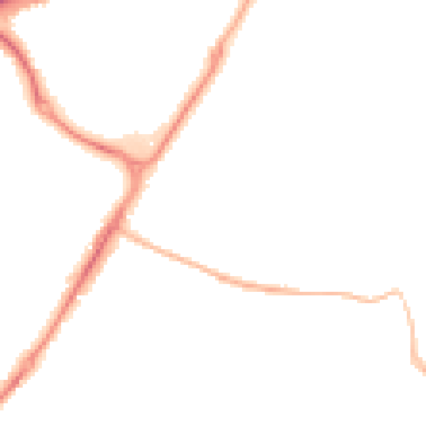 Night-time road noise heatmap for GU4 7FL