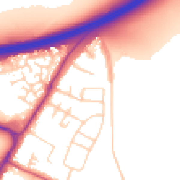 Daytime road noise heatmap for GU4 7JF
