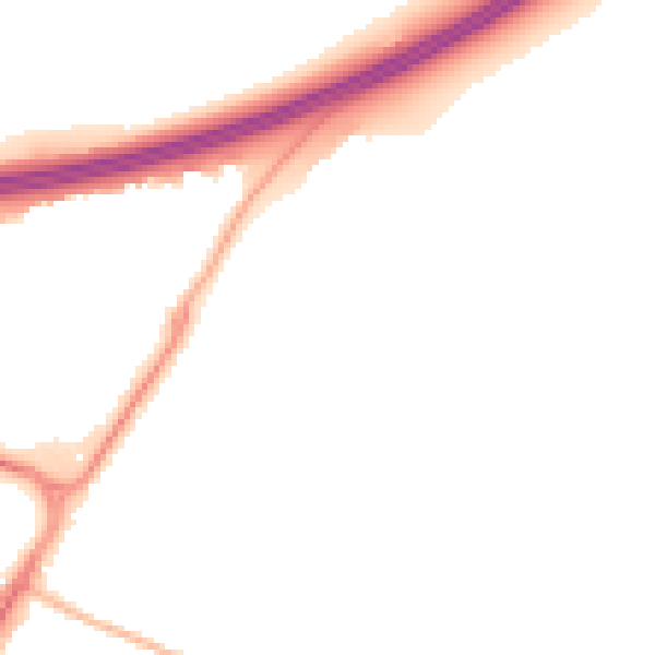 Night-time road noise heatmap for GU4 7JF