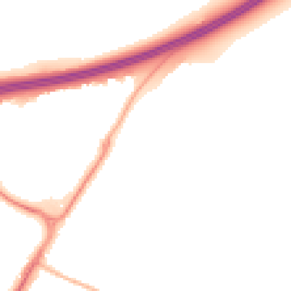 Night-time road noise heatmap for GU4 7JQ